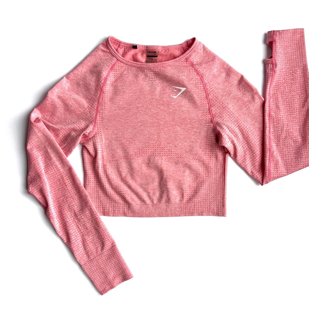 Gymshark | Vital Seamless Long Sleeve Crop Top Women's Pullover - Pink Marl